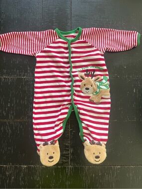 My First Christmas Reindeer Footed Sleeper